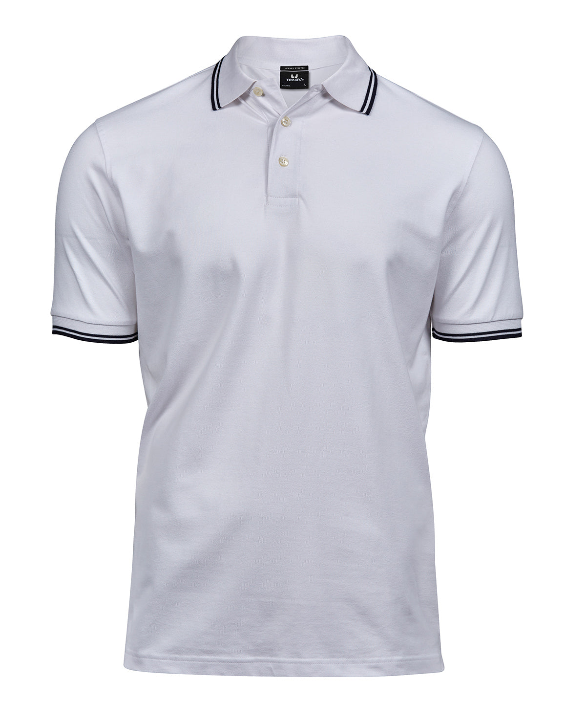 Luxury stripe stretch polo