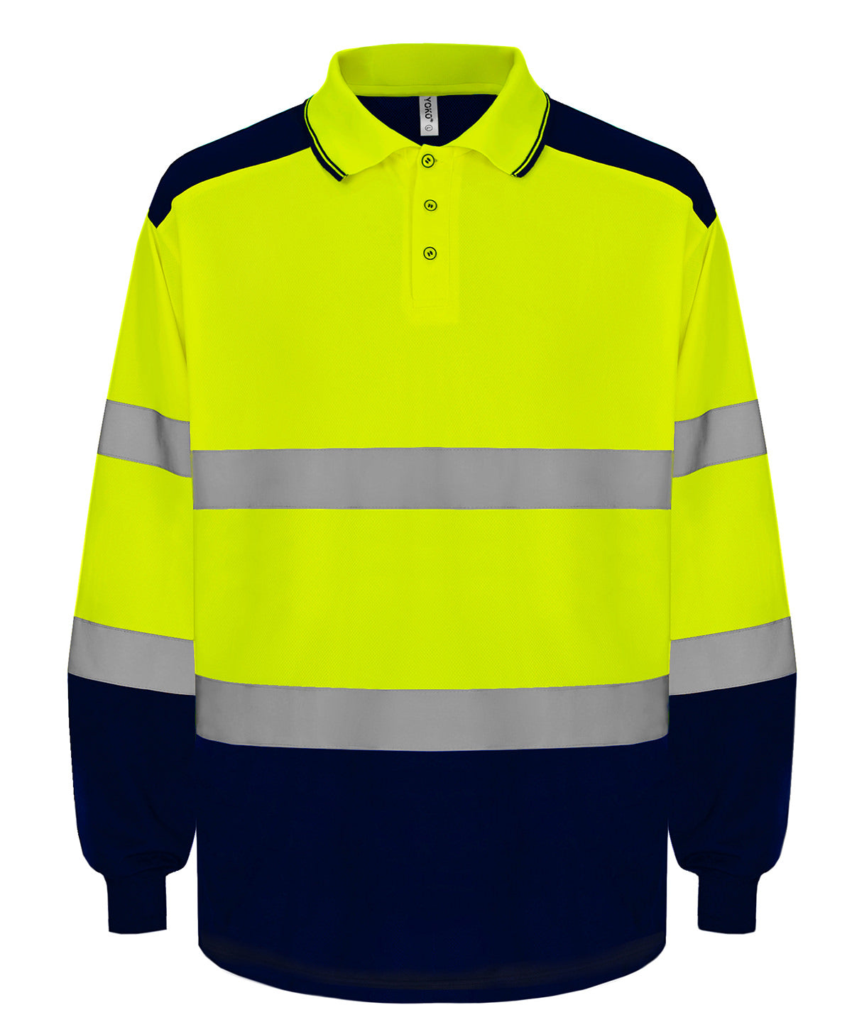 Hi-vis two-tone long sleeve polo