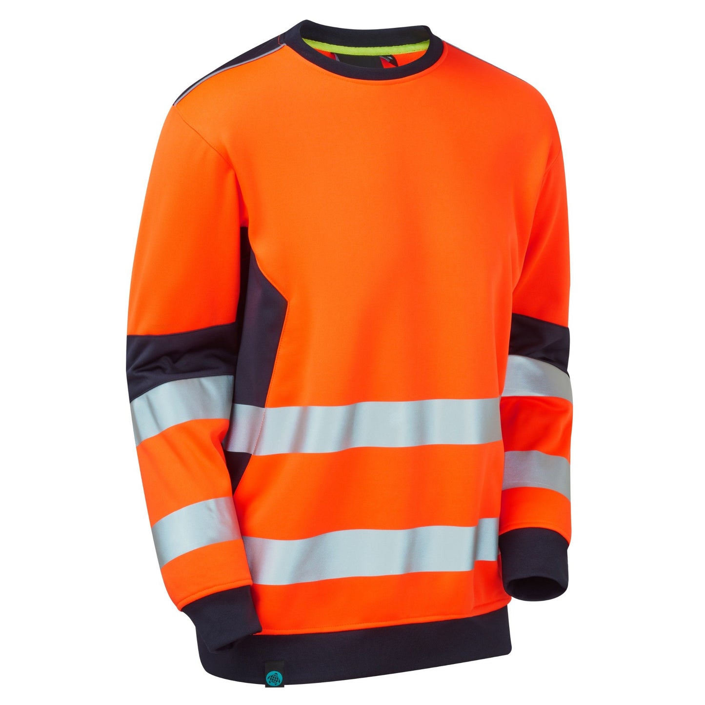 Supertouch Blue Sphere System Hi-Vis ECO Crew Neck Orange Sweatshirt Orange/Navy