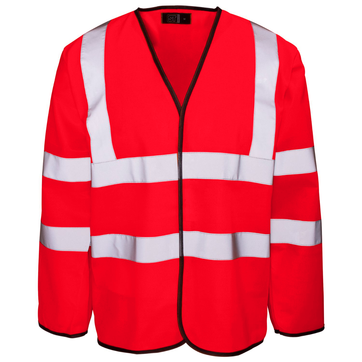 Supertouch Supertouch Hi Vis Red Long Sleeved Velcro Vest Red