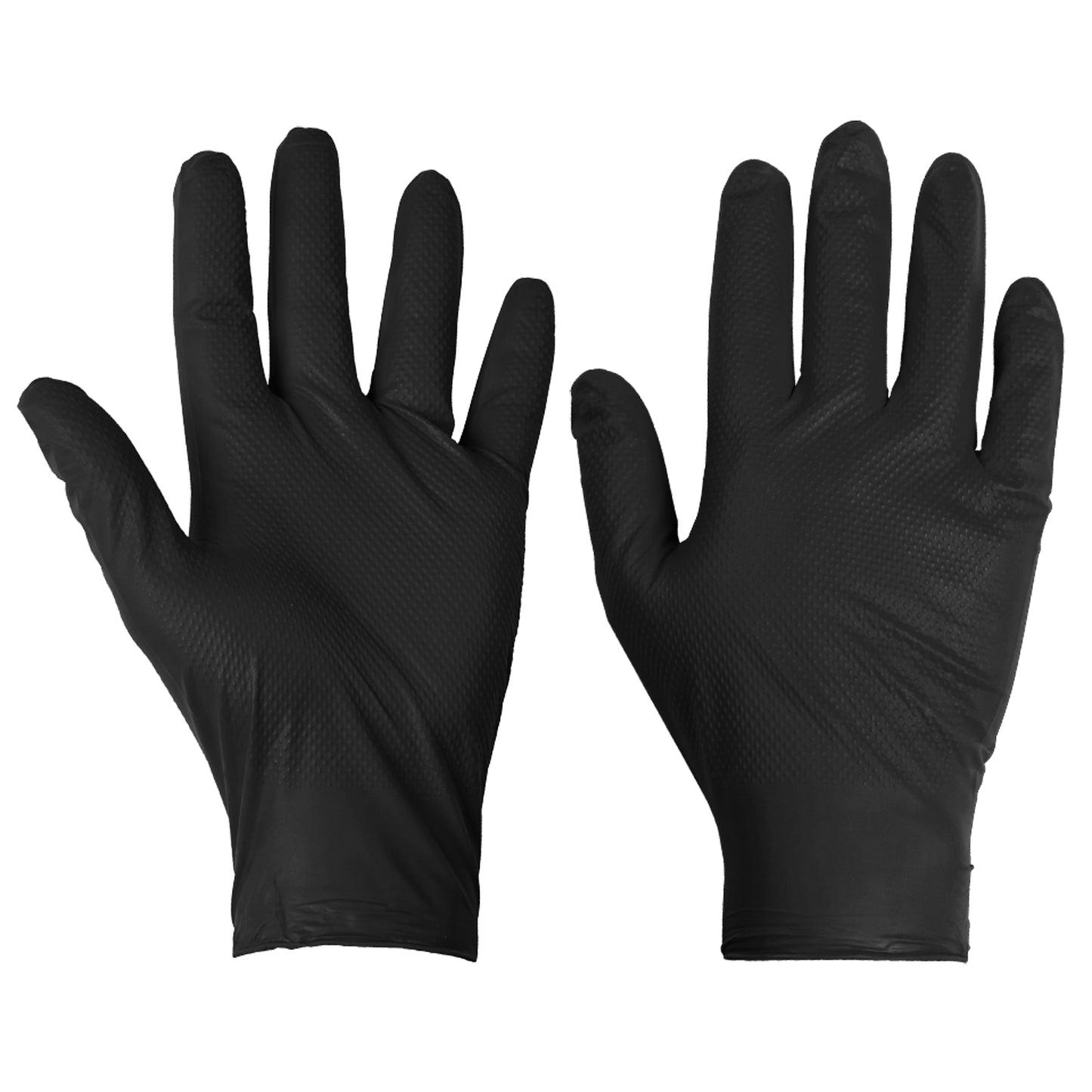 Supertouch PG-901 Disposable Nitrile Diamond Grip Gloves Black