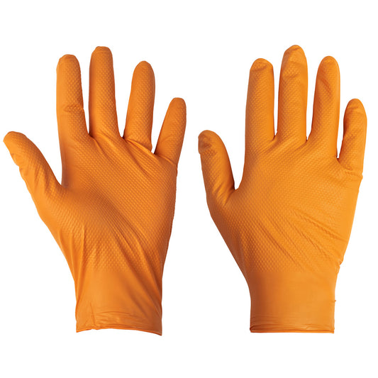 Supertouch PG-901 Disposable Nitrile Diamond Grip Gloves Orange