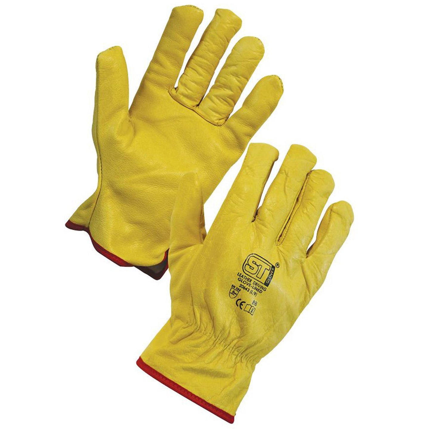 Supertouch Leather Driving Gloves Yellow