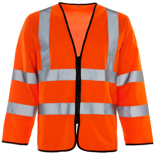 Supertouch Hi Vis Long Sleeved Vest - Zip Orange
