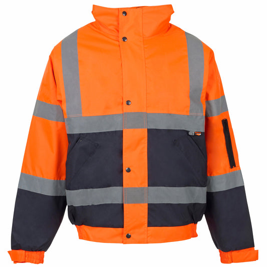 Supertouch Hi Vis 2 Tone Bomber Jacket Orange/Navy