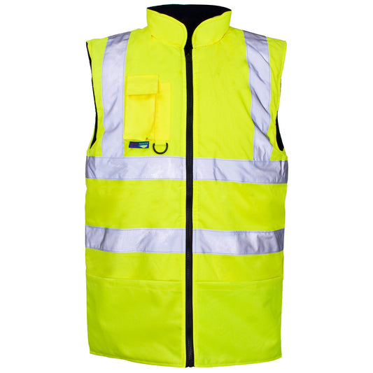 Supertouch Reversible Fleece Lined Bodywarmer Yellow/Navy