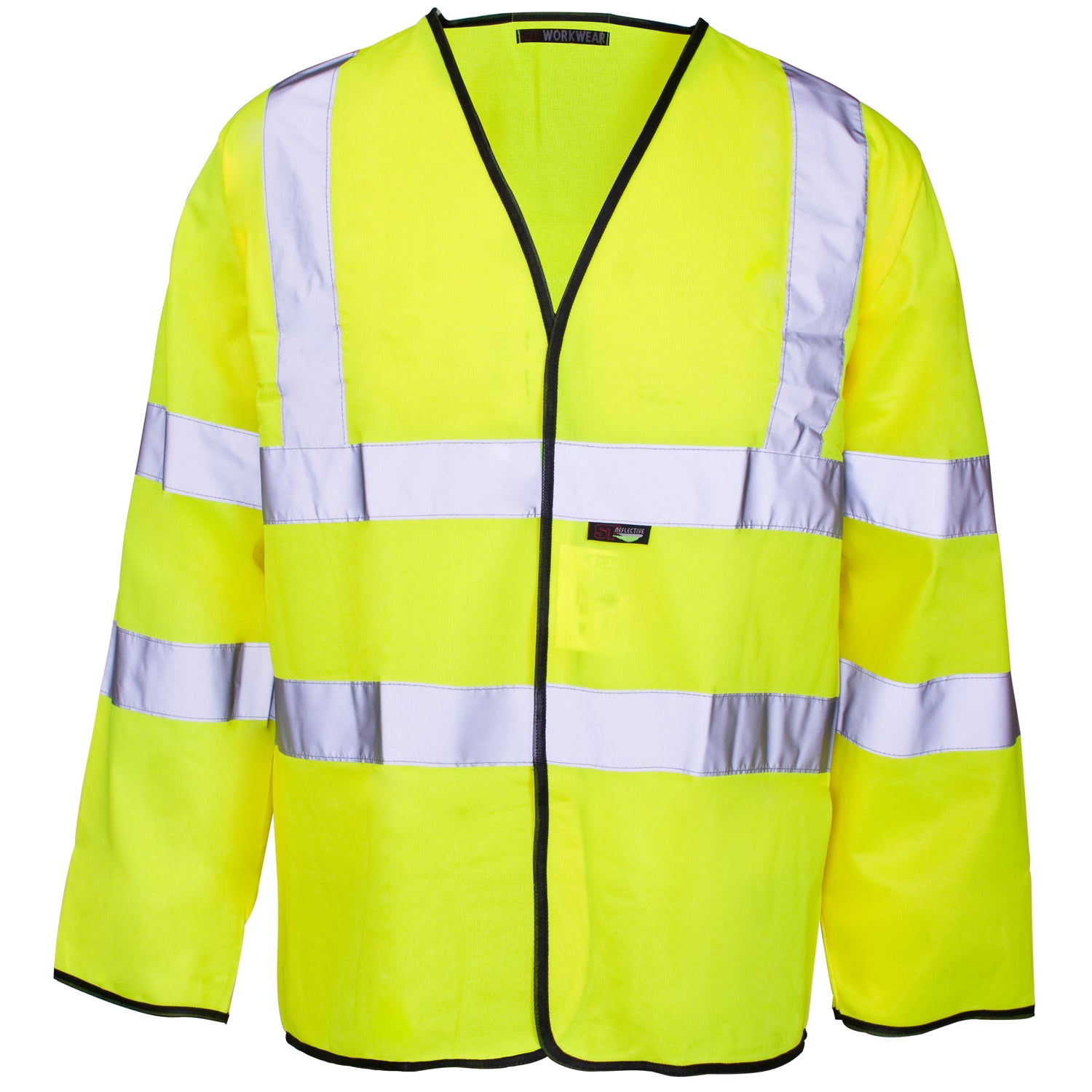 Supertouch Hi Vis Long Sleeved Vest - Velcro Yellow