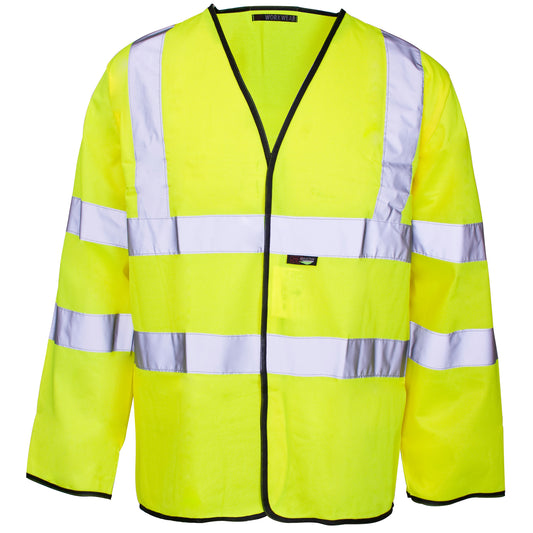 Supertouch Hi Vis Long Sleeved Vest - Velcro Yellow