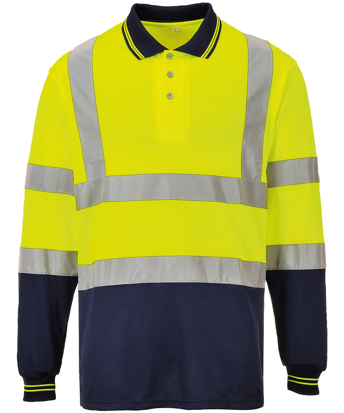 Two-tone long sleeve polo