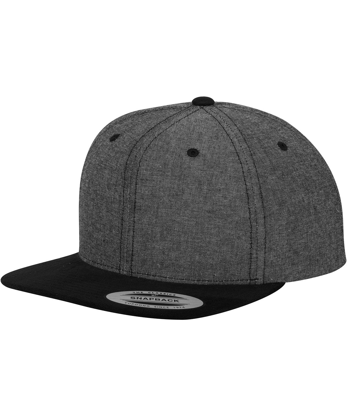 Chambray-suede snapback