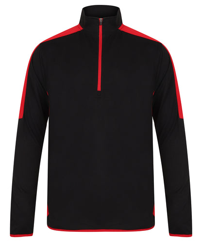 ¼ Zip Mid-Layer With Contrast Panelling
