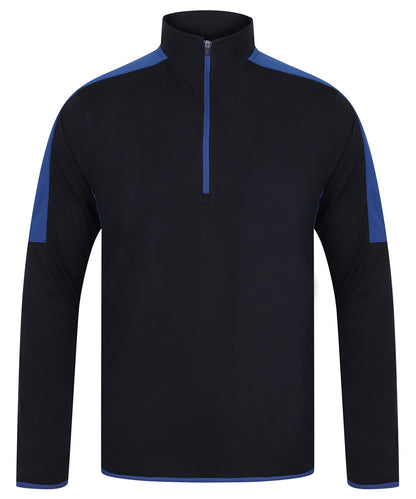 ¼ Zip Mid-Layer With Contrast Panelling