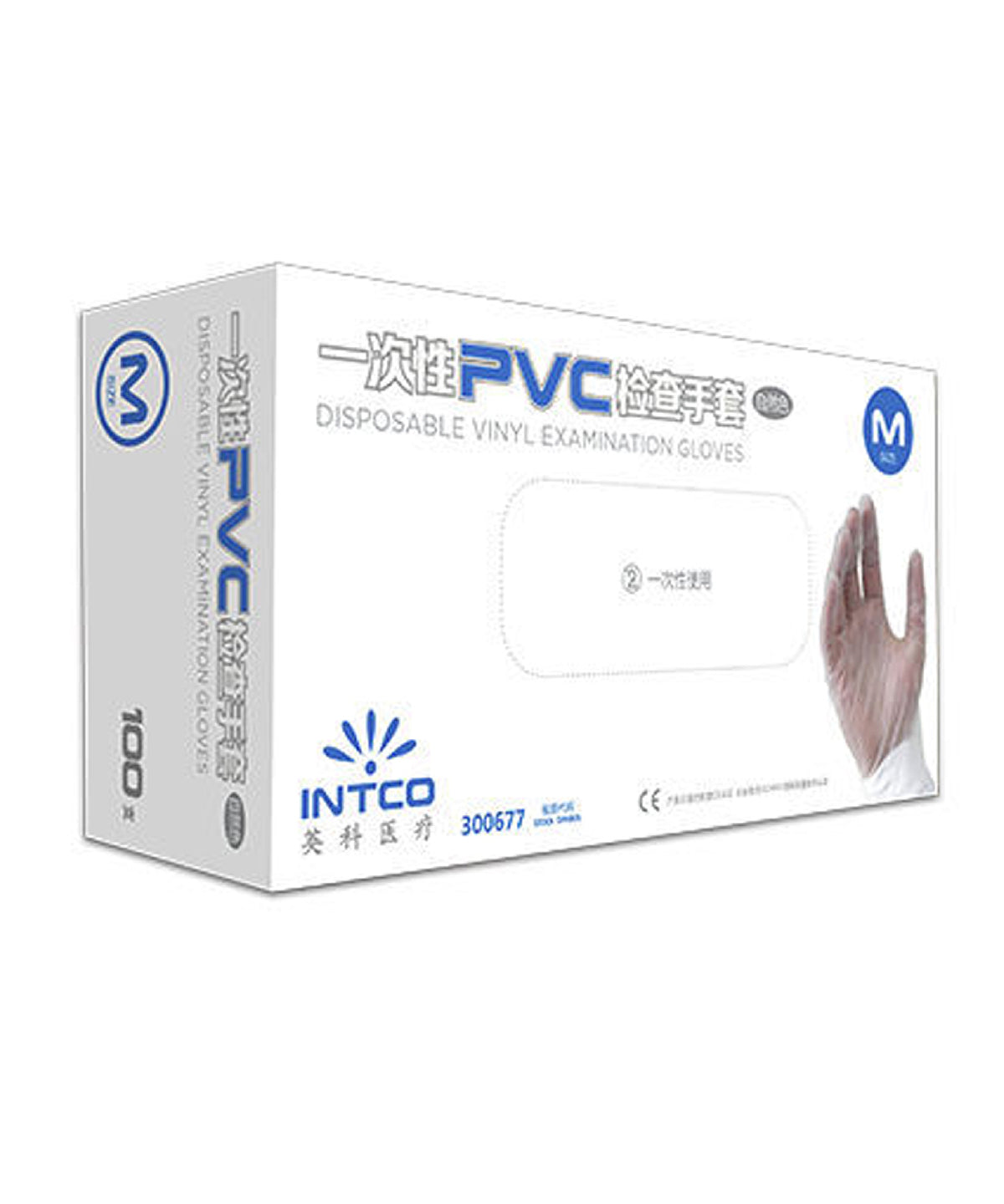 Medical vinyl examination gloves clear