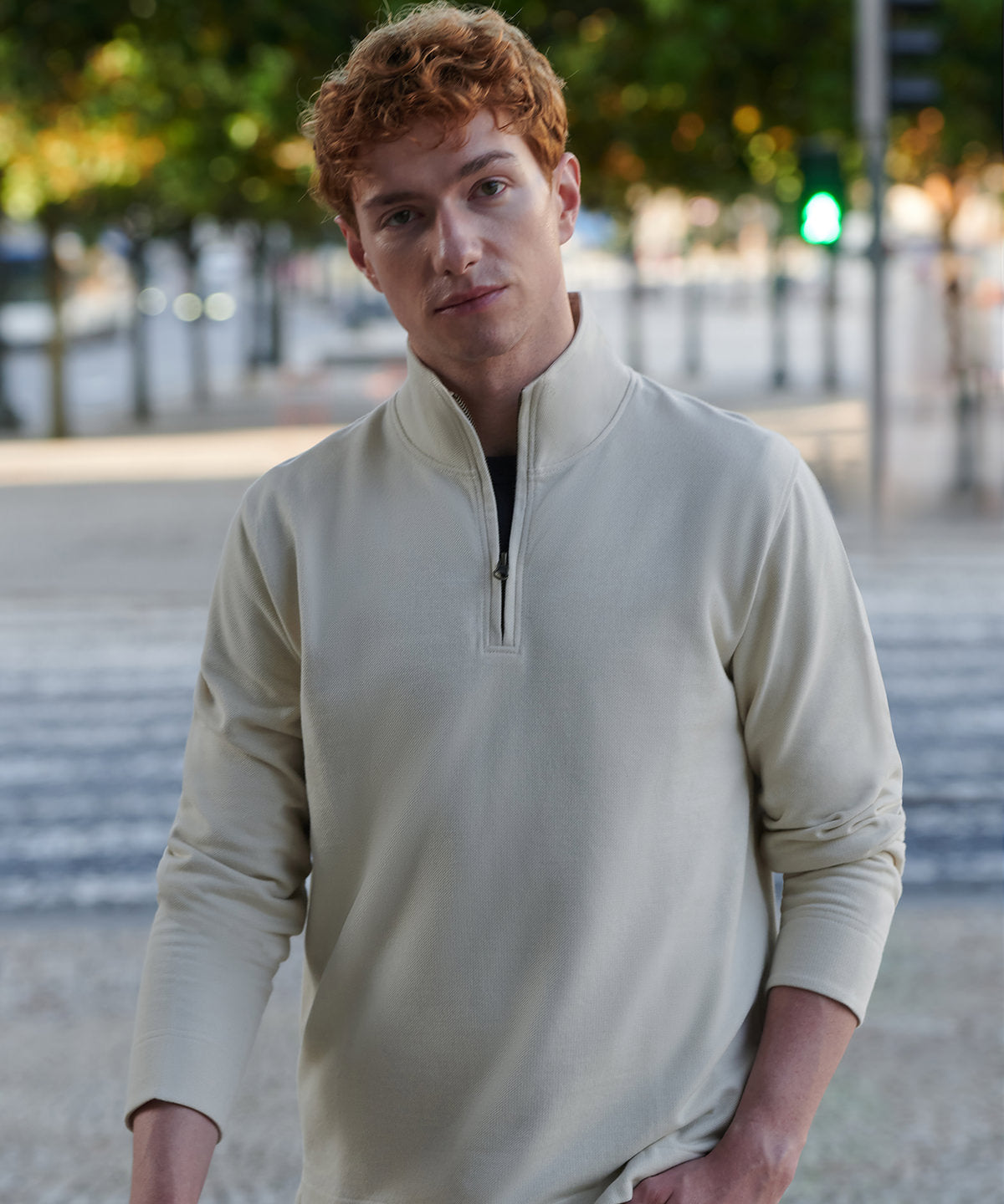 Premium piqué 1/4-zip top