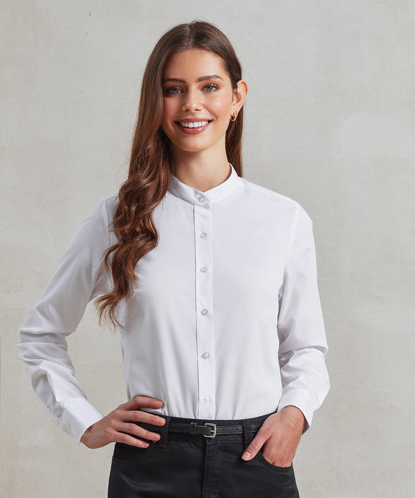 Women's banded collar 'grandad' shirt