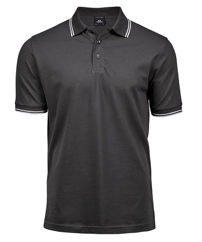 Luxury stripe stretch polo
