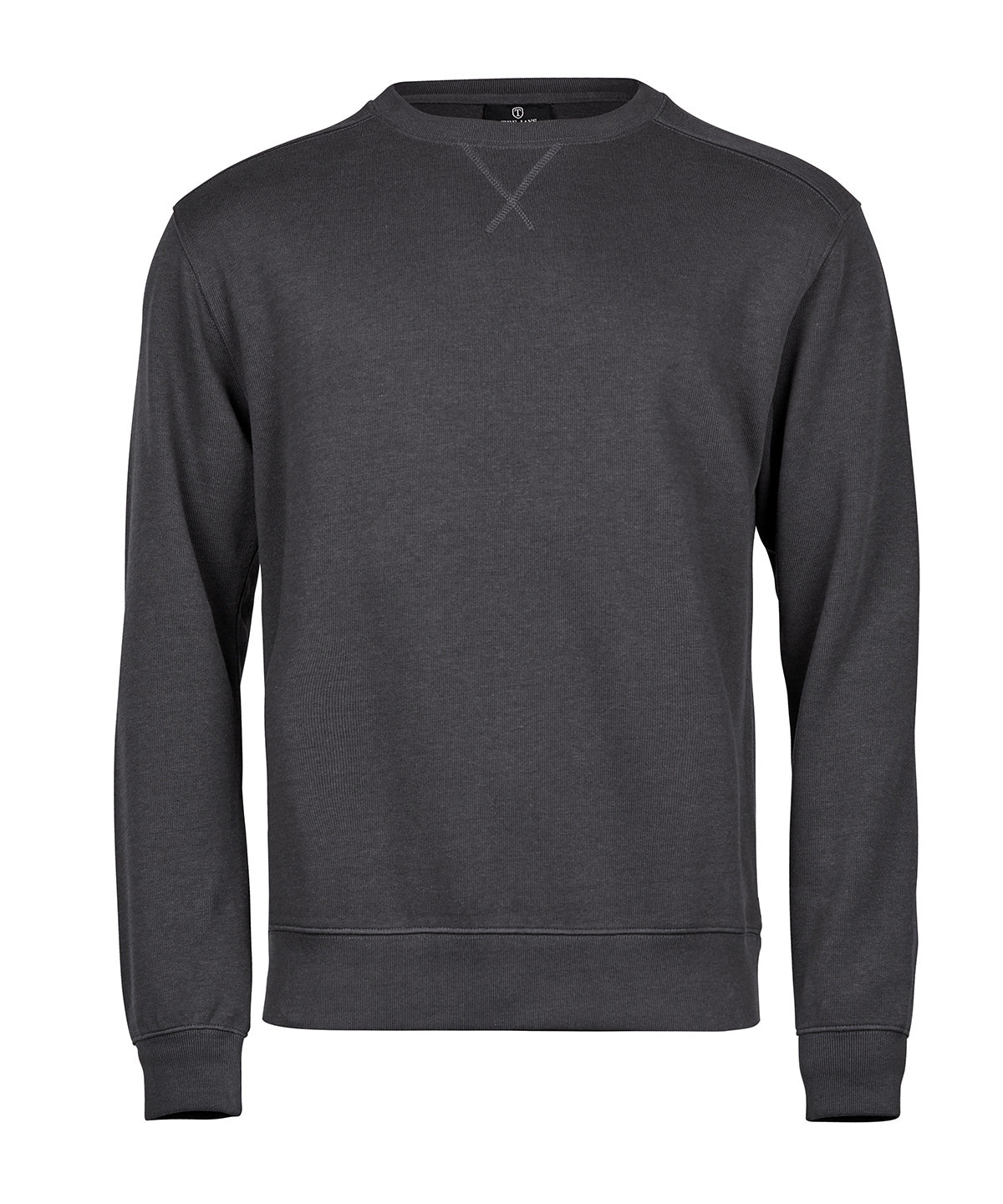 Ribbed interlock crew neck