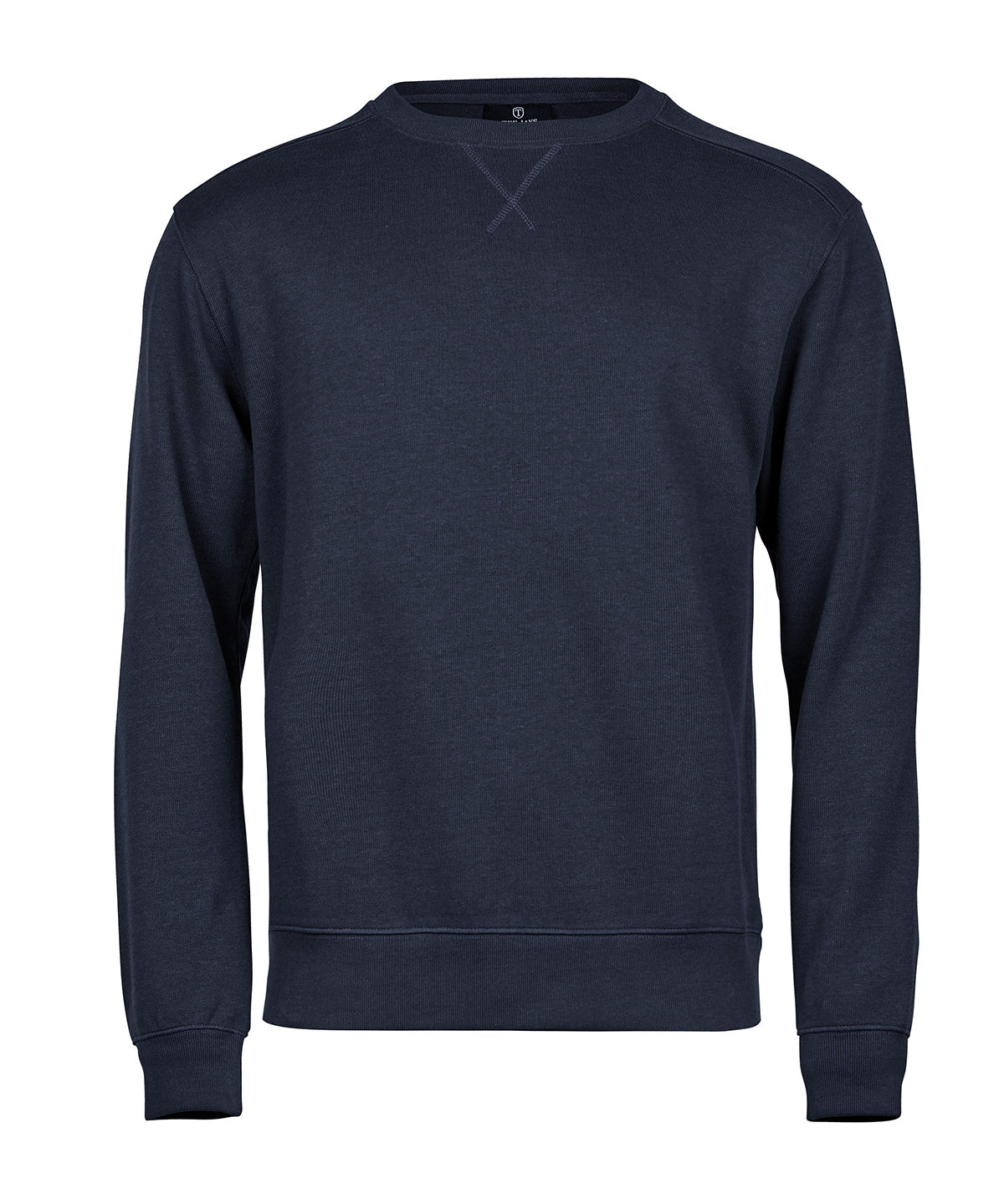 Ribbed interlock crew neck