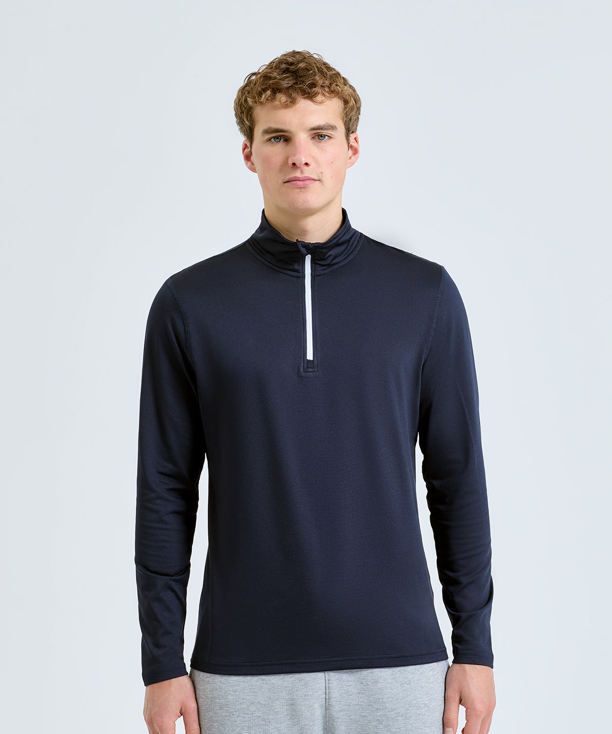 Men's TriDri® recycled long sleeve brushed back ¼ zip