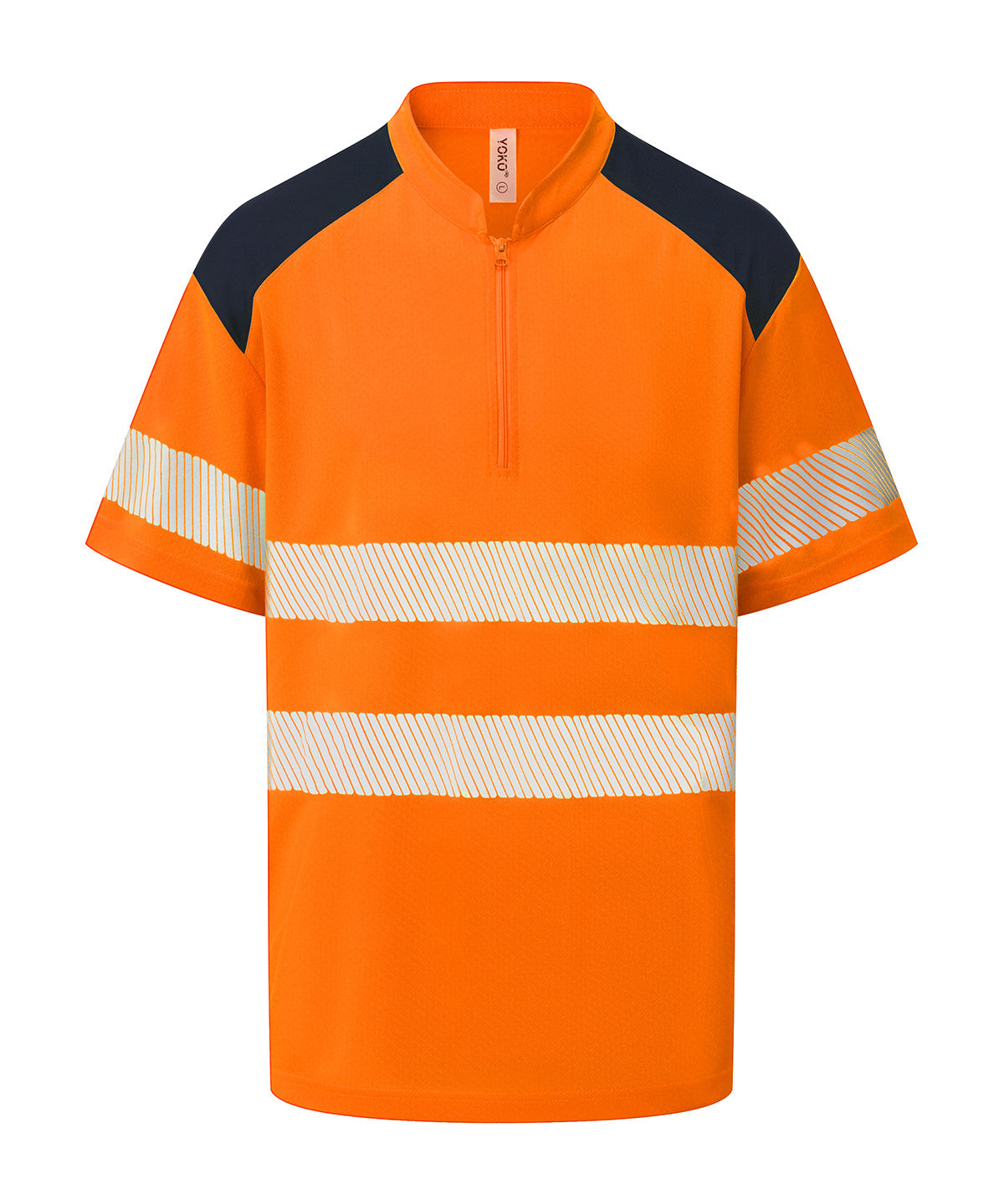 Hi-vis mandarin collar zip neck comfort trim polo