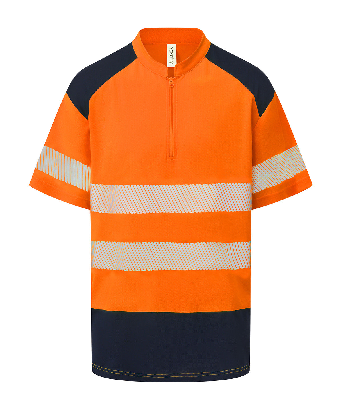 Hi-vis mandarin collar zip neck comfort trim polo
