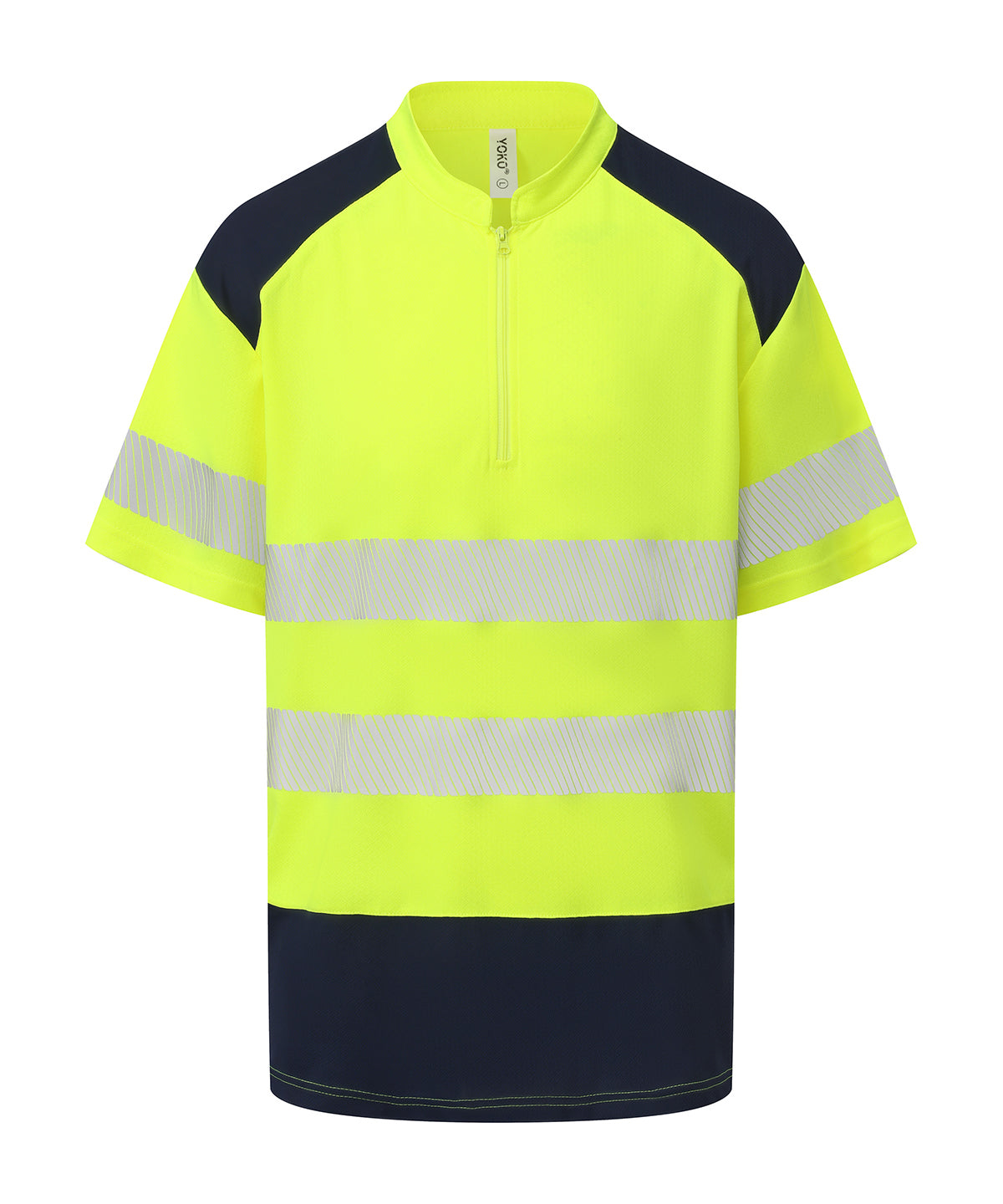 Hi-vis mandarin collar zip neck comfort trim polo