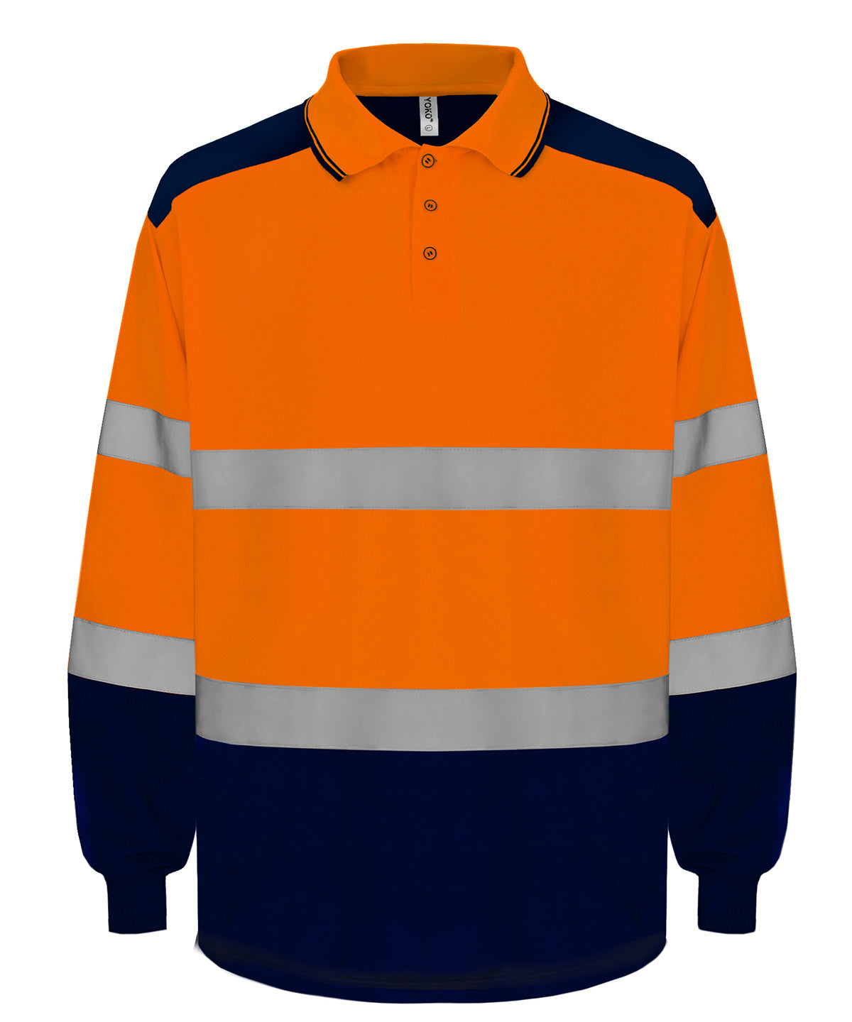 Hi-vis two-tone long sleeve polo