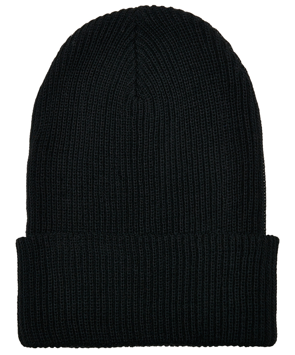 Recycled yarn ribbed knit beanie