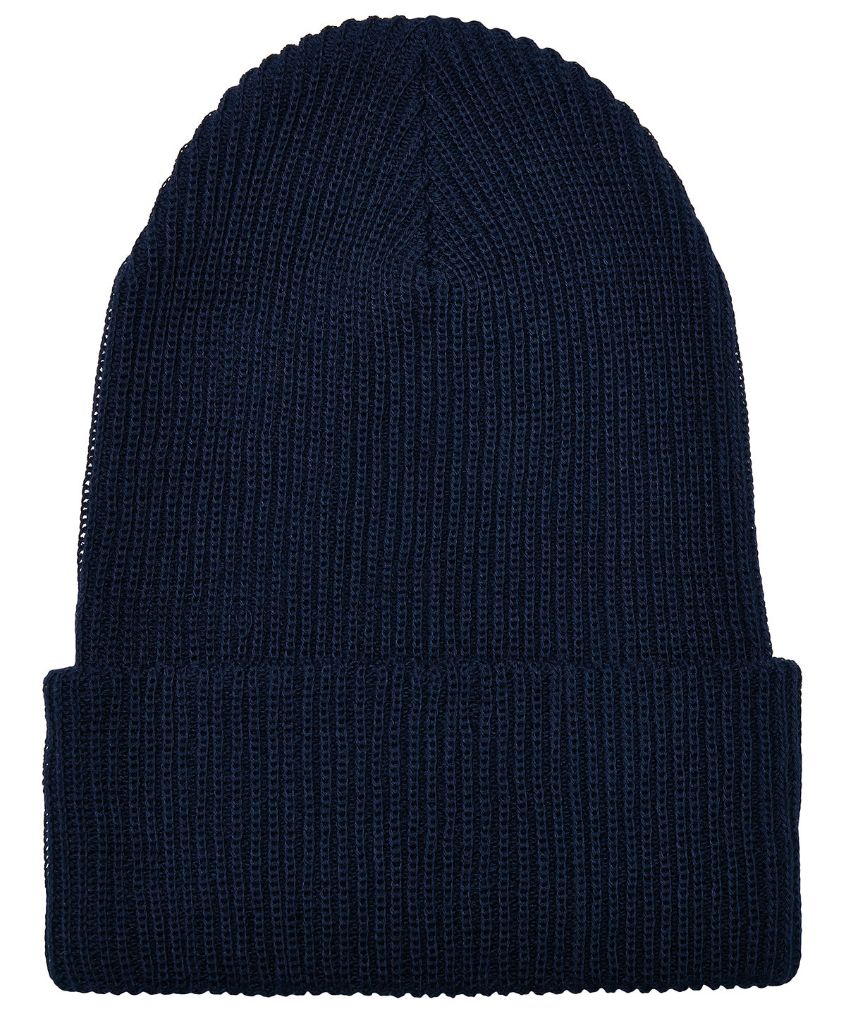Recycled yarn ribbed knit beanie