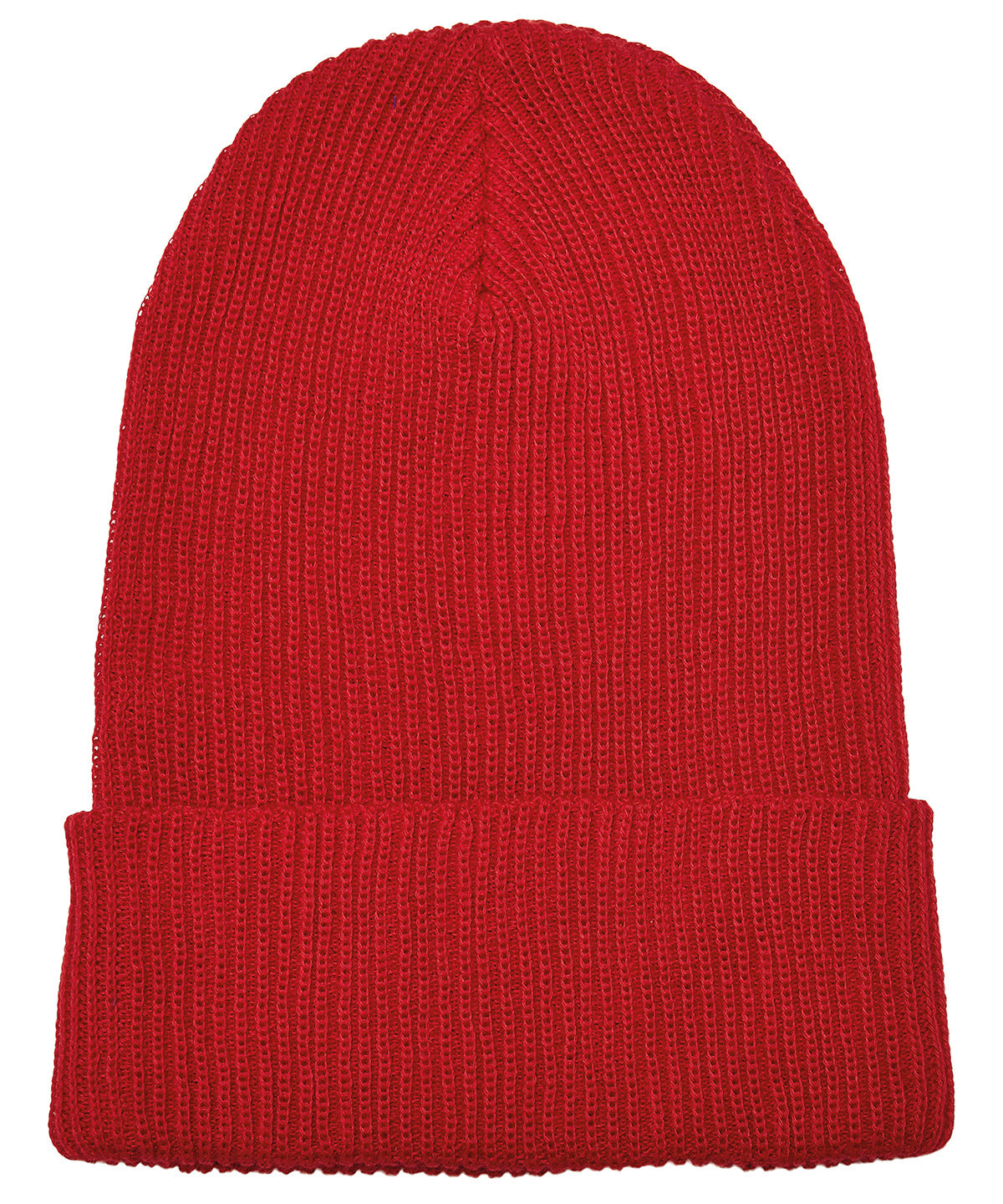 Recycled yarn ribbed knit beanie