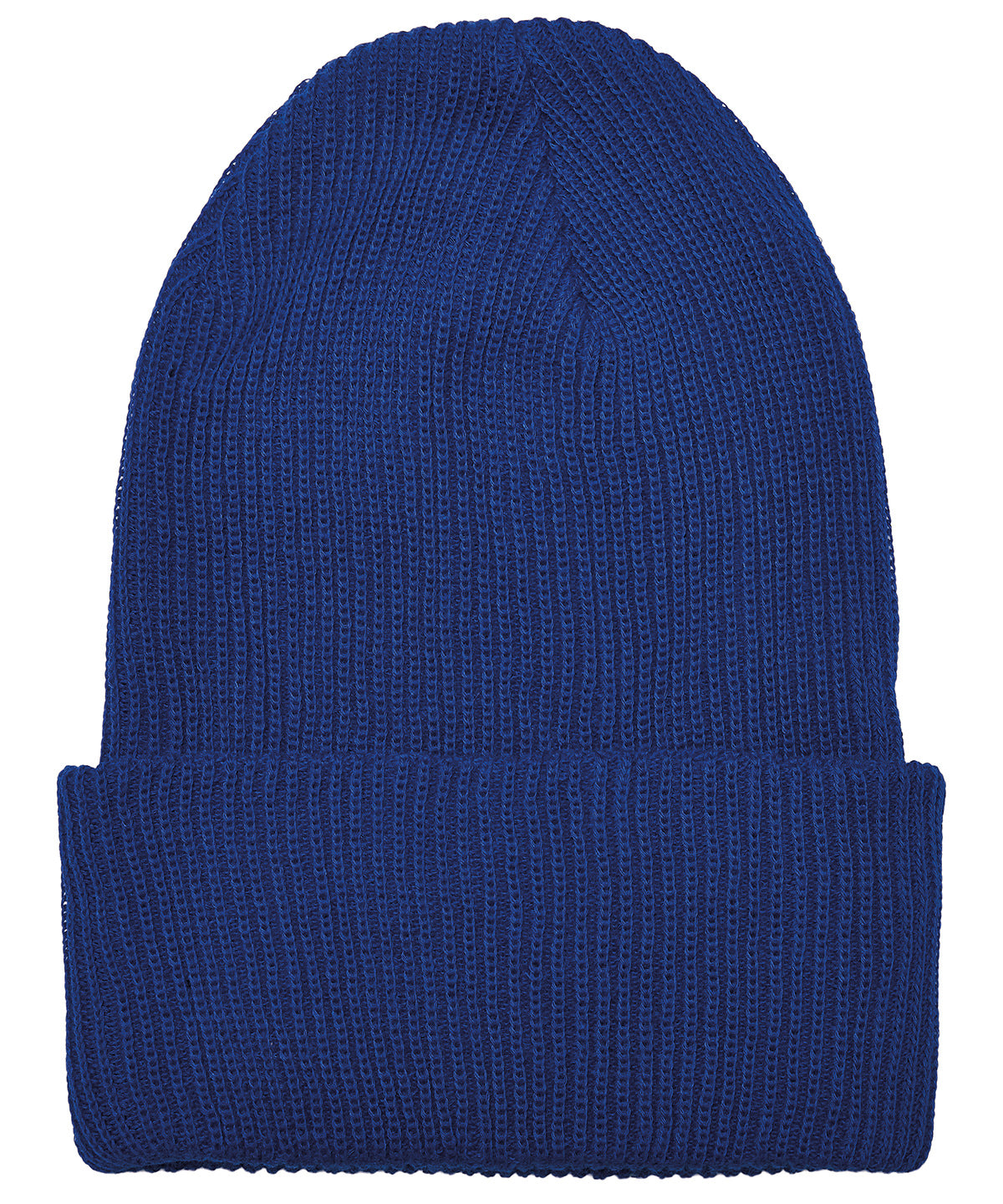Recycled yarn ribbed knit beanie