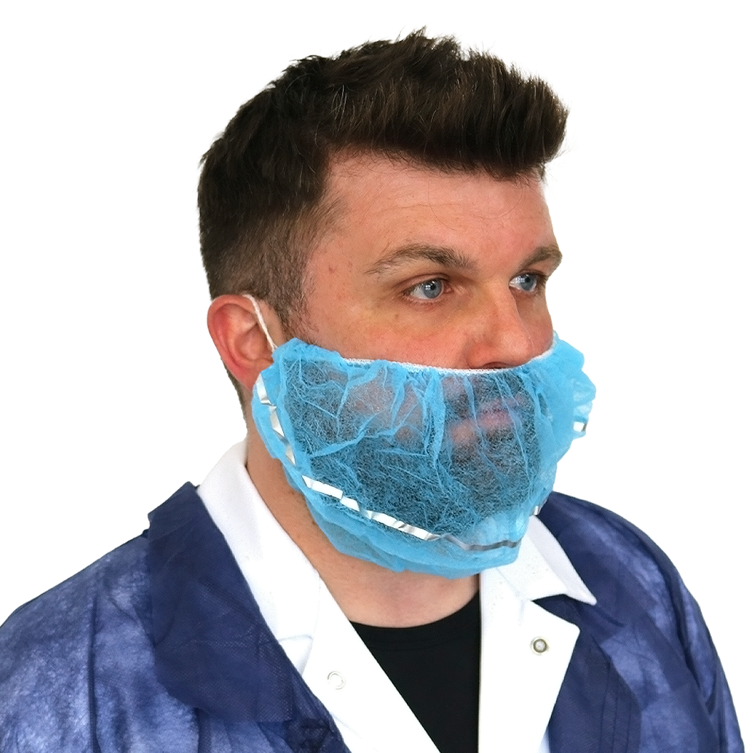 Supertouch Non-Woven Detectable Beard Mask Blue Blue