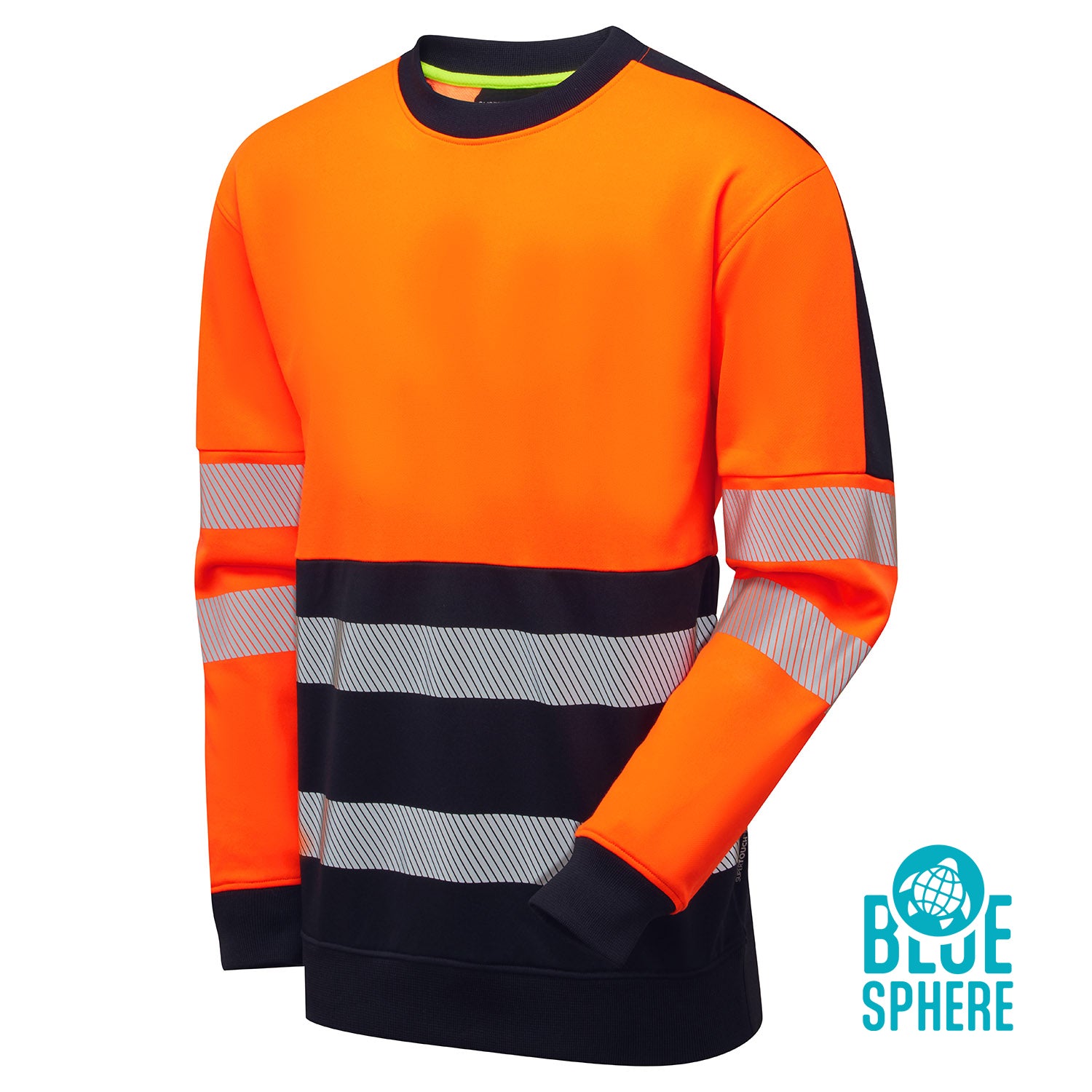 Supertouch Blue Sphere Essentials Hi-Vis Eco CottonCool Orange Sweatshirt Orange/Navy