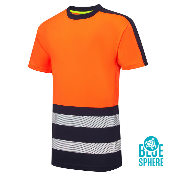 Supertouch Blue Sphere Essentials Hi Vis Eco CoolAir Orange T-Shirt Orange/Navy