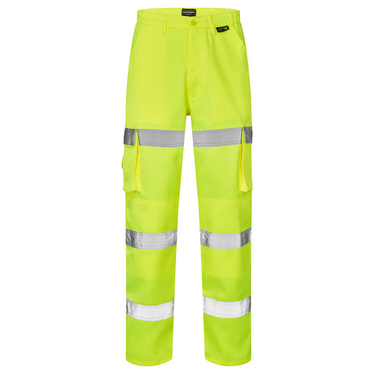 Supertouch Hi Vis 3 Band Combat Trousers Yellow