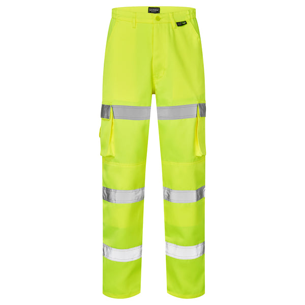 Supertouch Hi Vis 3 Band Combat Trousers Yellow