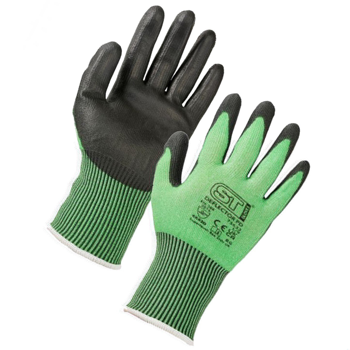 Supertouch Deflector PD Cut Resistant PU Gloves Green