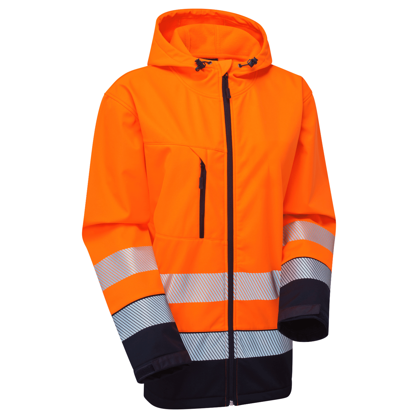 Supertouch Blue Sphere Essentials Hi-Vis Eco Orange/Navy Hooded Softshell Jacket Orange/Navy