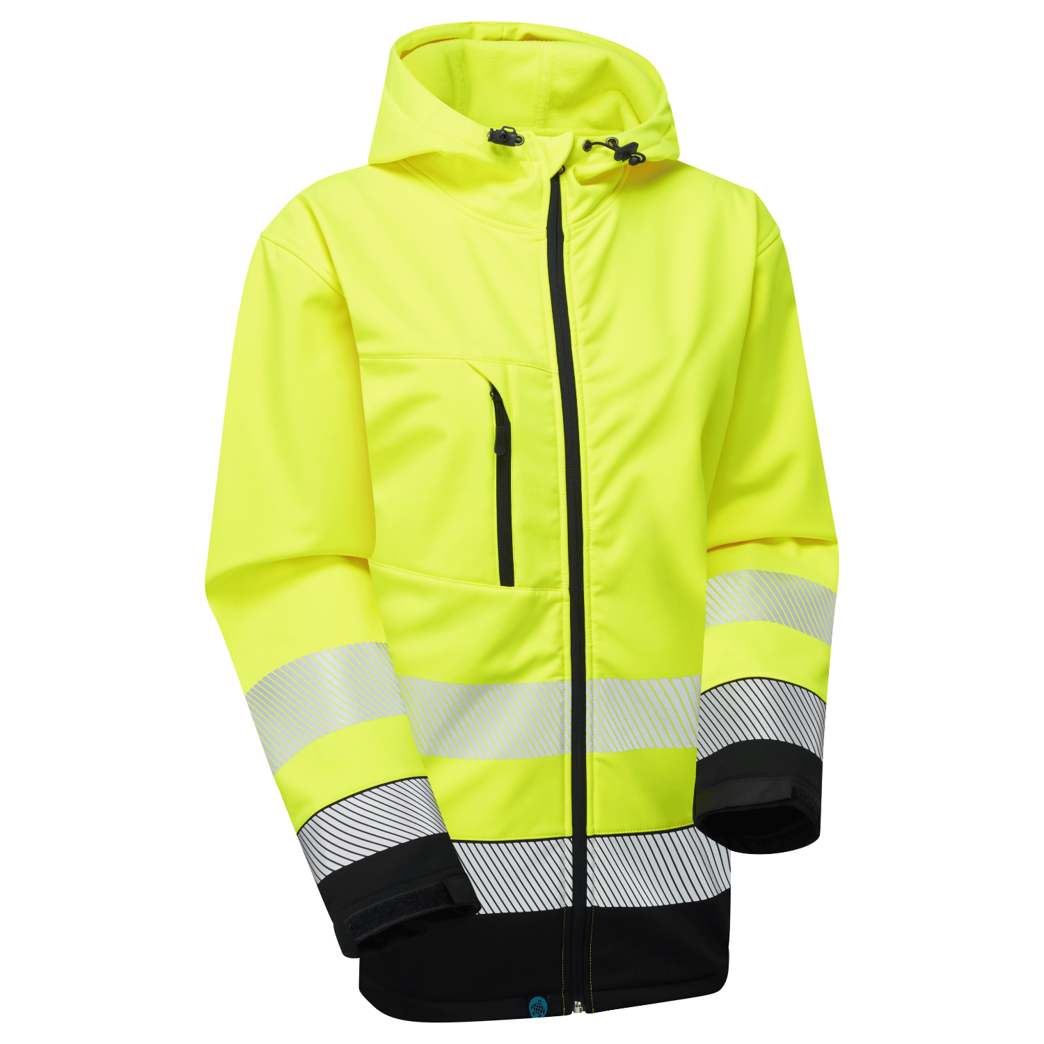 Supertouch Blue Sphere Essentials Hi-Vis Eco Yellow/Navy Hooded Softshell Jacket Yellow/Navy