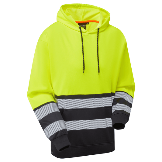 Supertouch Blue Sphere Essentials Hi-Vis Eco CottonCool Yellow/Navy Hoodie Yellow/Navy