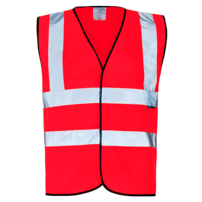 Supertouch Supertouch Hi Vis Red Velcro Vest Red
