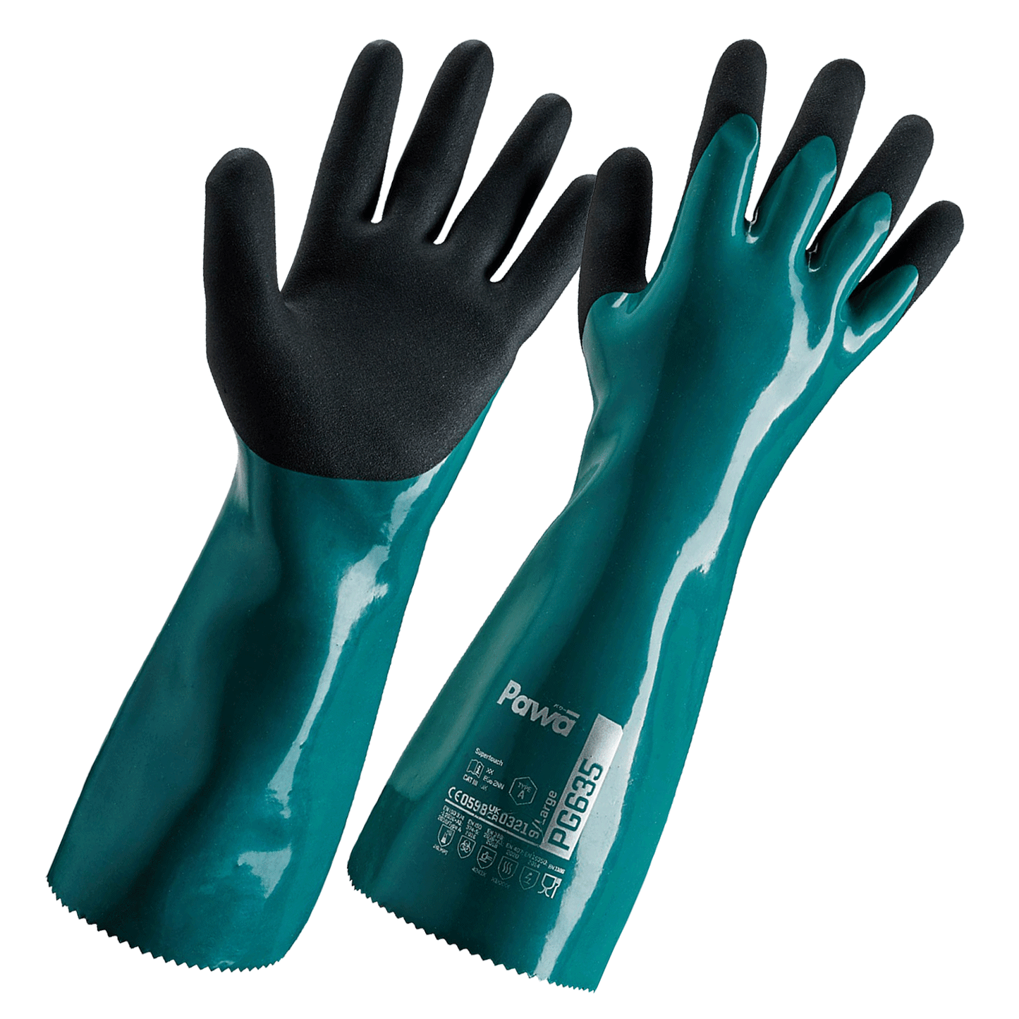 Pawa Pawa PG635 Type A Chemical Resistant Heavy-Duty Gauntlet Green