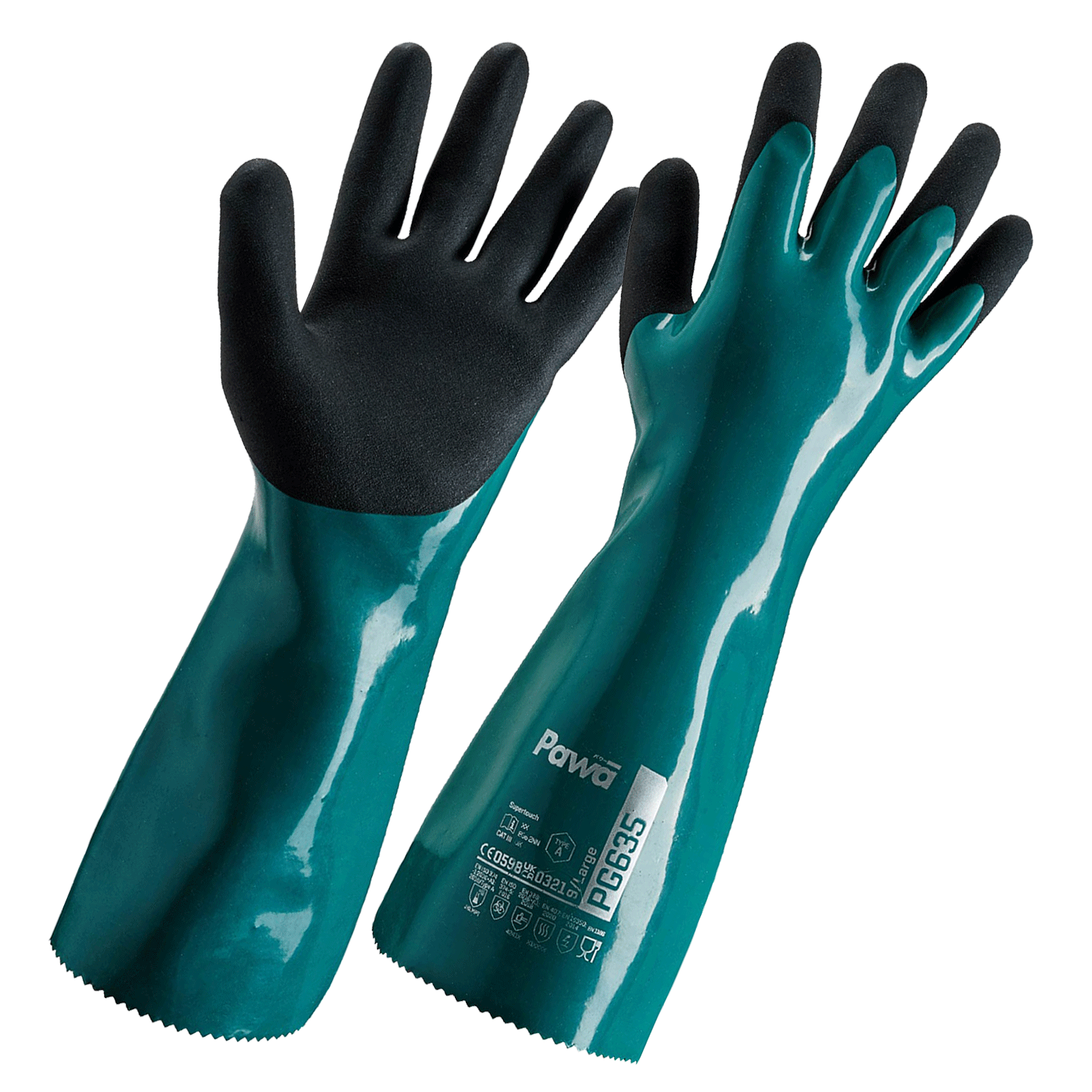 Pawa Pawa PG635 Type A Chemical Resistant Heavy-Duty Gauntlet Green
