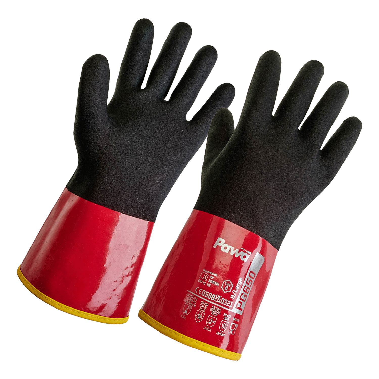 Pawa Pawa PG650 Type B Chemical and Cut Resistant Gauntlet Red