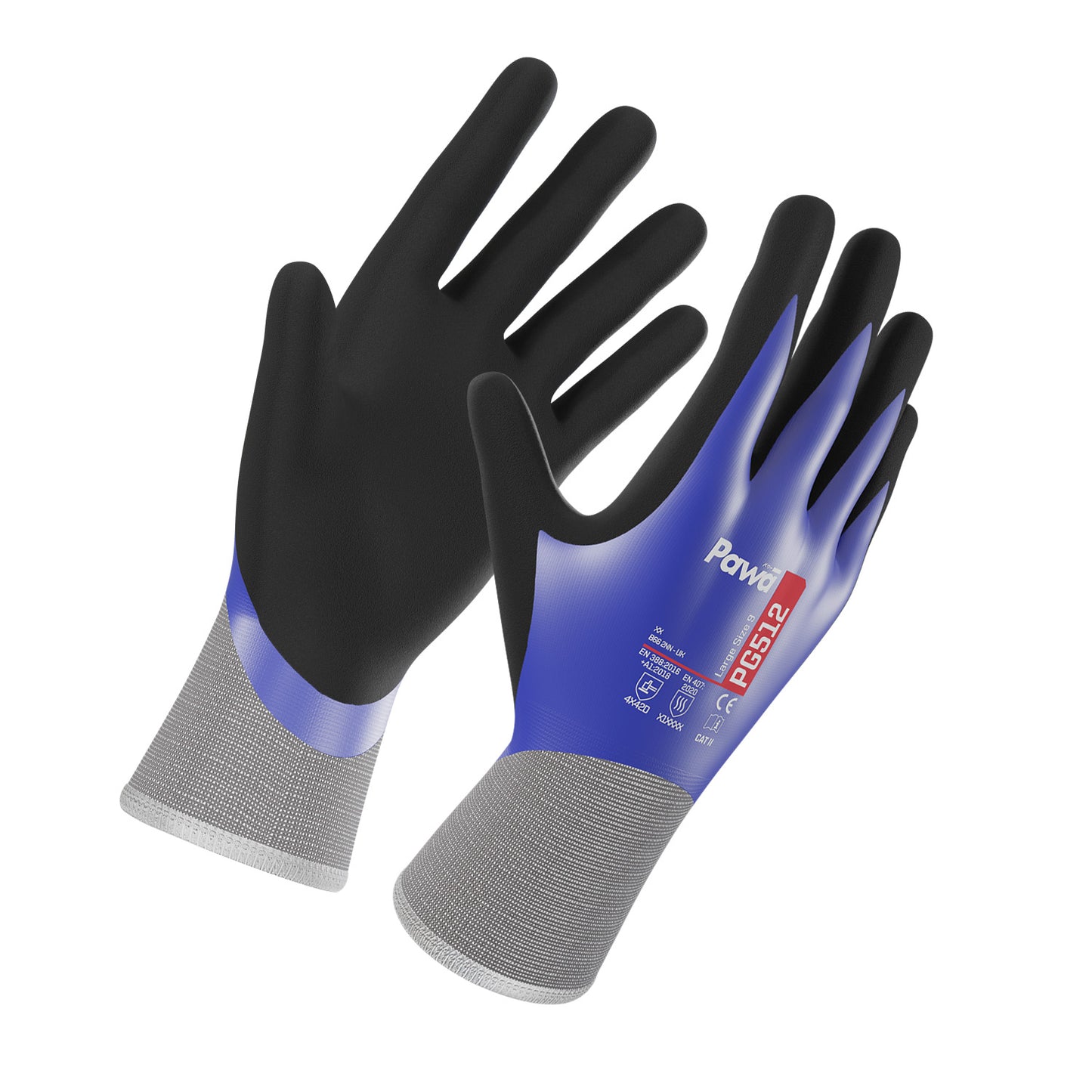 Pawa Pawa PG512 Oil Resistant Anti-Cut Gloves Blue/Black