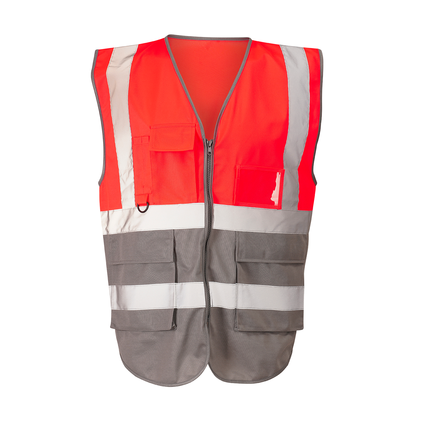 Supertouch Hi-vis 2 tone executive vest Red/Gray