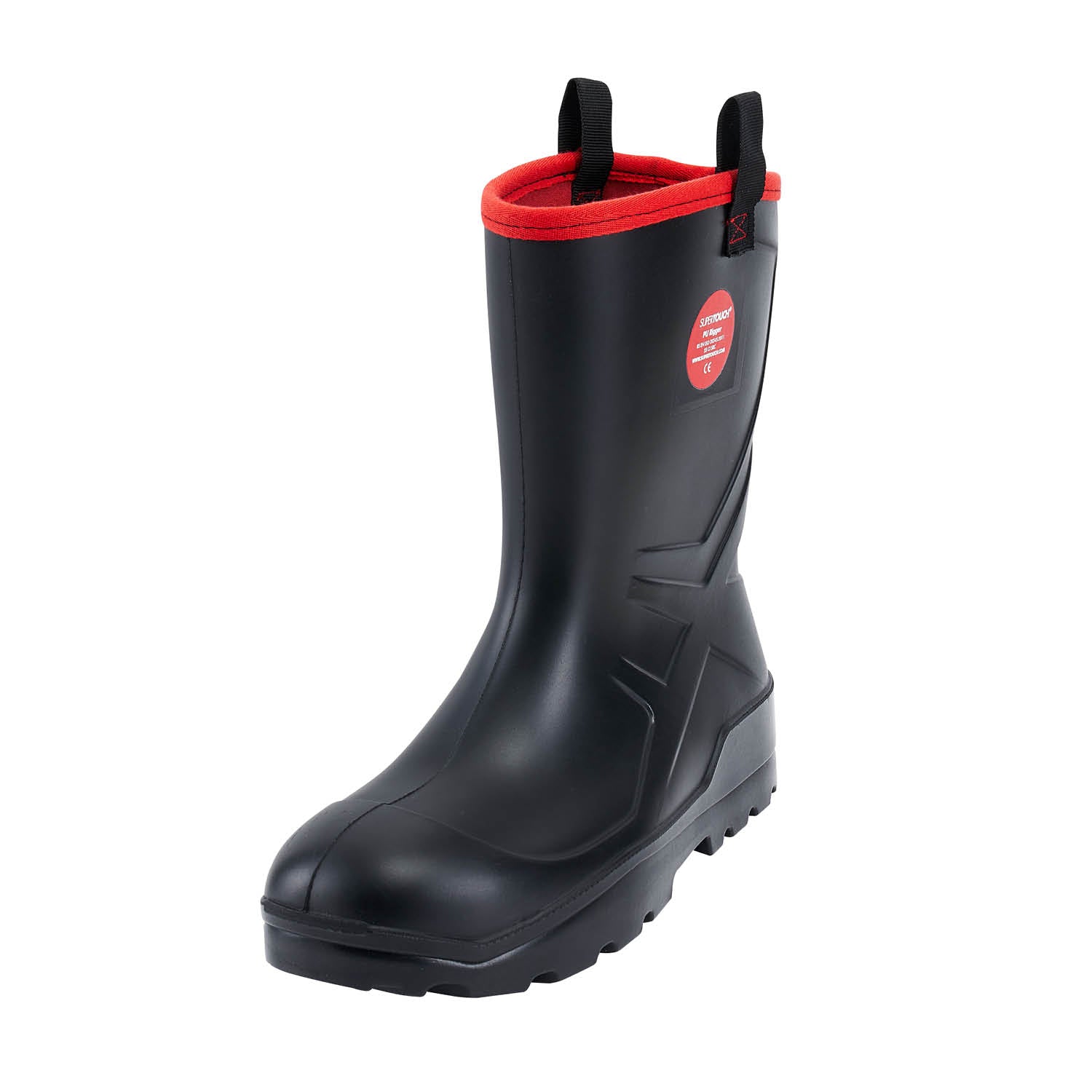 Supertouch PU Rigger Steel Toe Safety Wellington Black