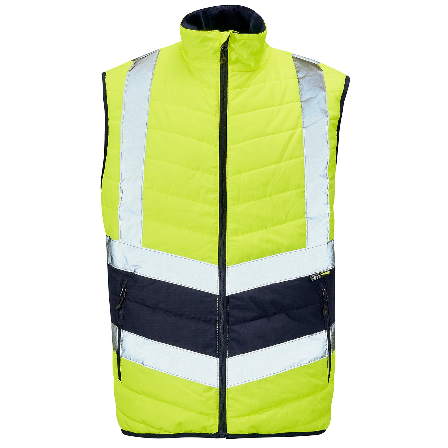 Supertouch Supertouch Hi Vis Yellow 2 Tone Puffer Bodywarmer Yellow