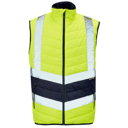 Supertouch Supertouch Hi Vis Yellow 2 Tone Puffer Bodywarmer Yellow