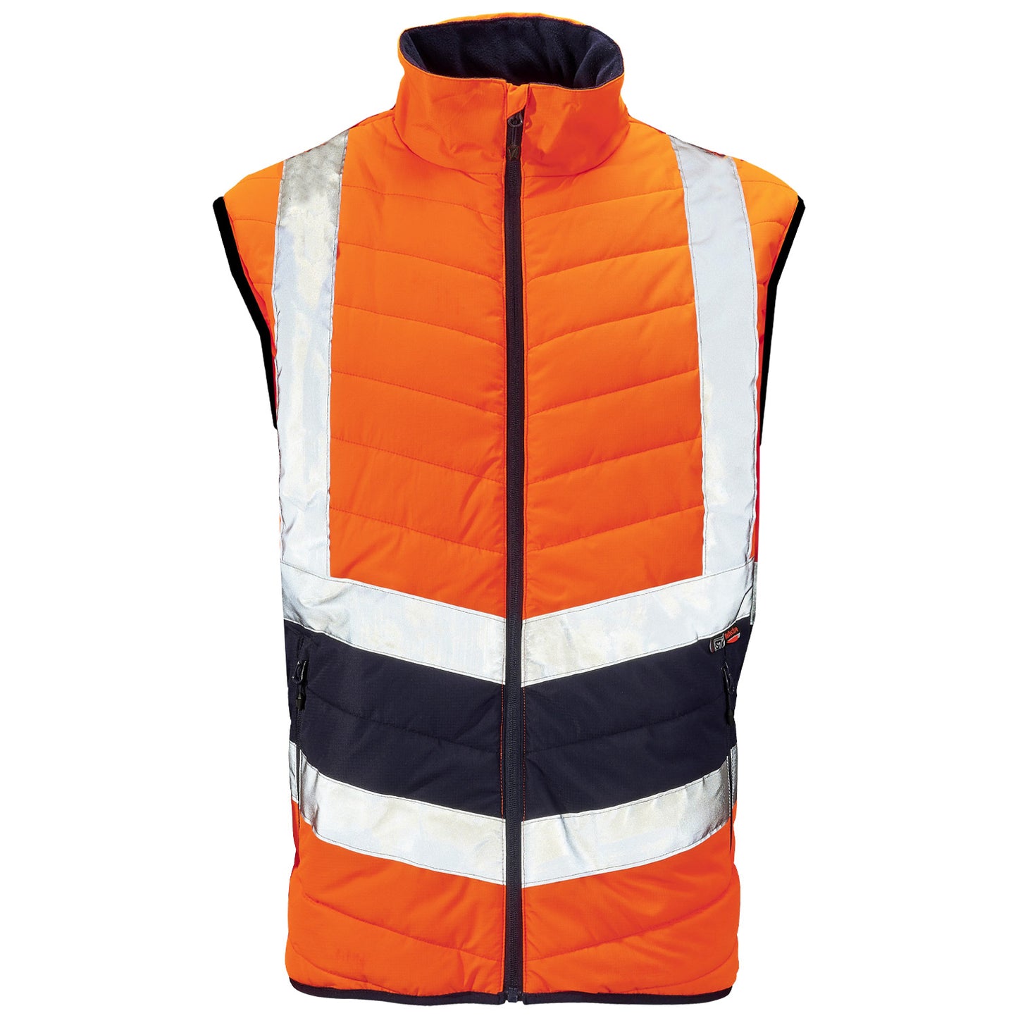 Supertouch Supertouch Hi Vis Orange 2 Tone Puffer Bodywarmer Orange